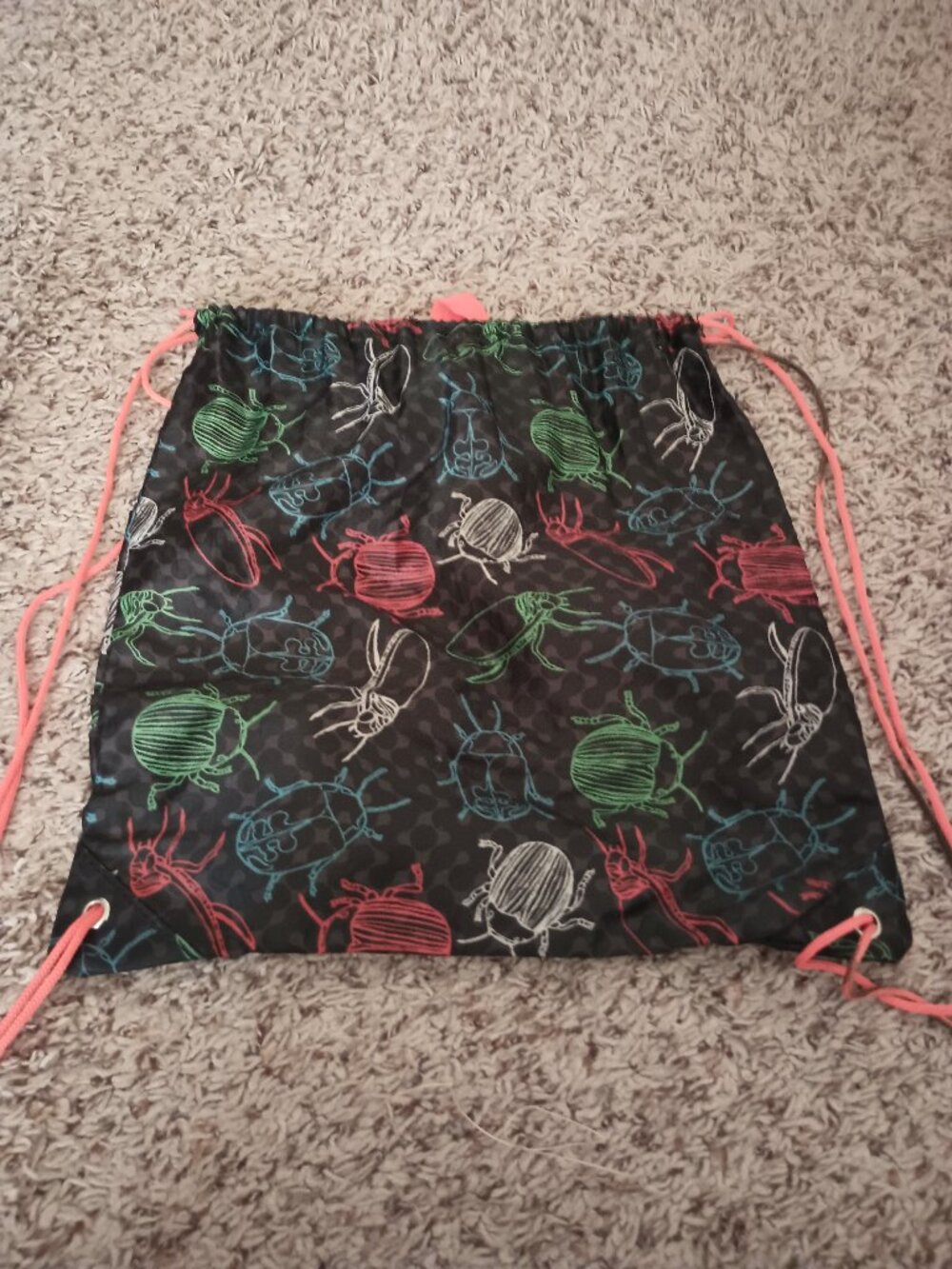 Bug insect themed drawstring backpack